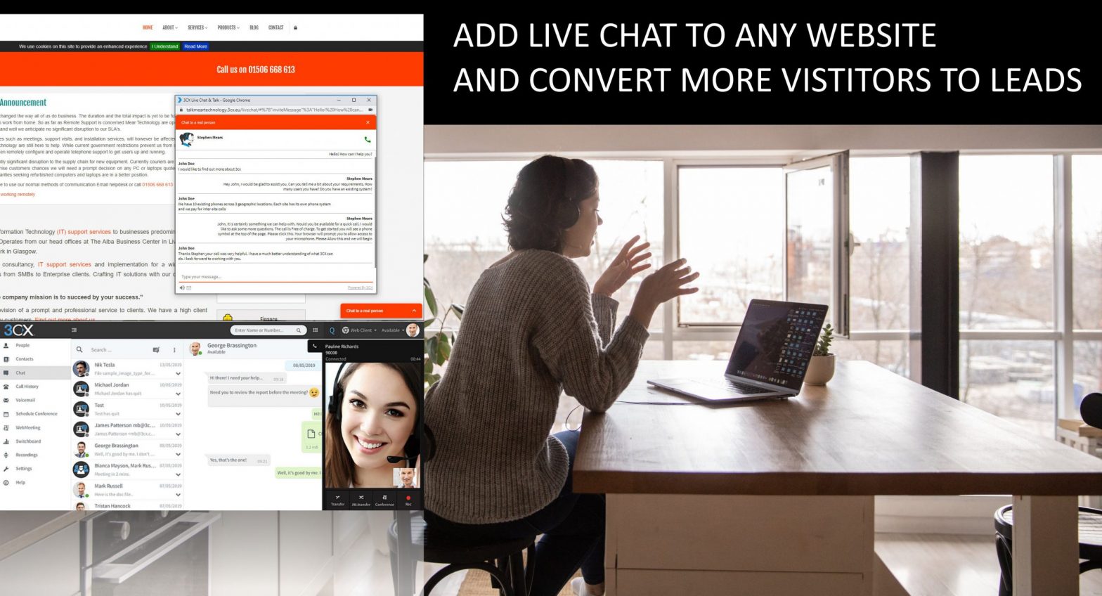 3CX live chat on any page