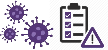 image of covid virus and clipboard image covid virus and clipboard